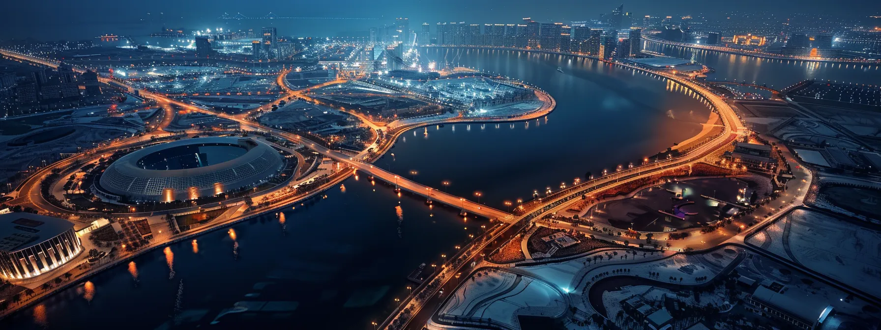 a city skyline with a network of reservoirs and water management systems, showcasing the vital role of urban water infrastructure in sustainable cities.