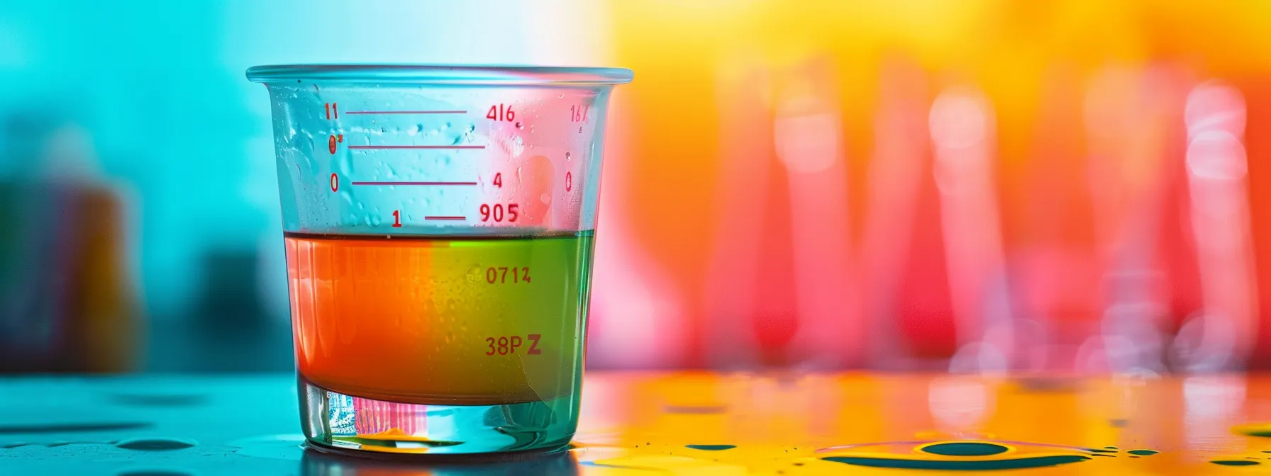 a measuring cup filled with colorful liquid, showing the precise conversion from cups to pints for accurate cooking measurements.