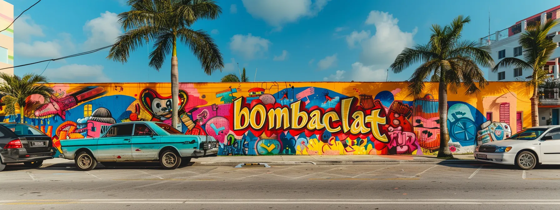 a vibrant street mural in jamaica depicting the evolution of 