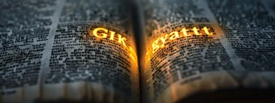 a vintage dictionary open to the page with the word "gyatt" highlighted in bright yellow.