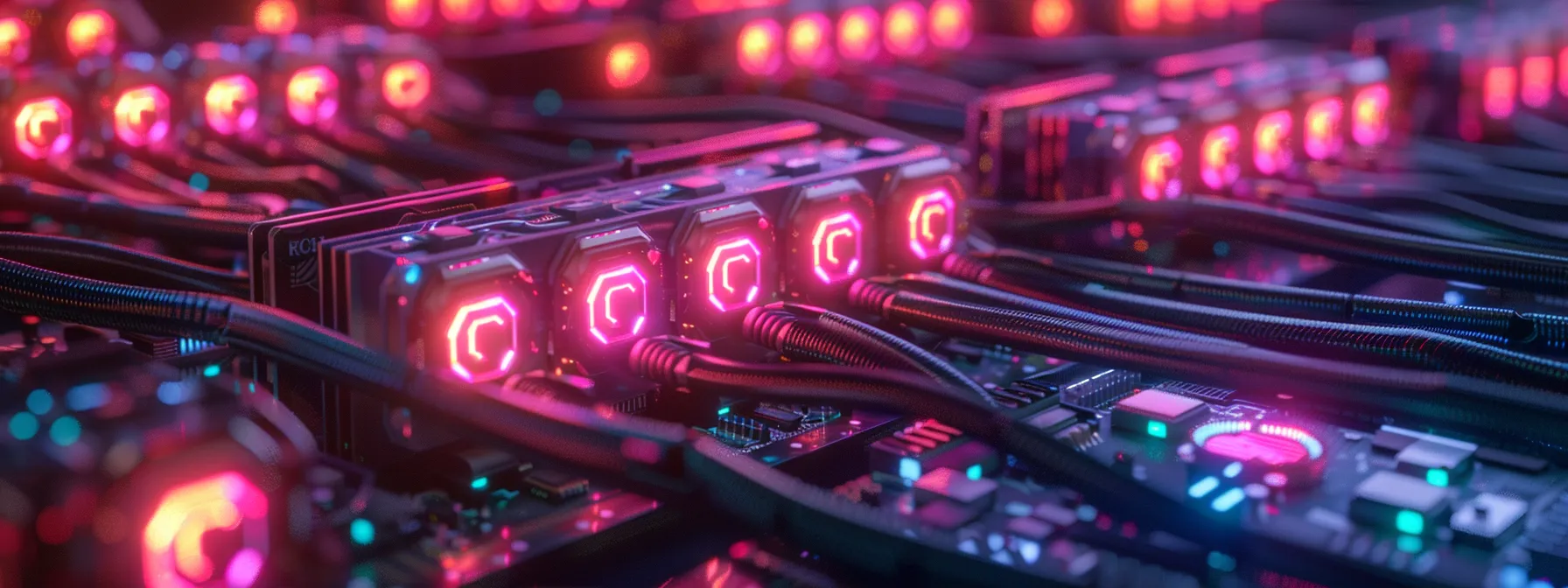 a cluster of interconnected computer nodes glowing with intricate, neon-colored cryptographic patterns, symbolizing the foundational role of hashing in blockchain consensus mechanisms.