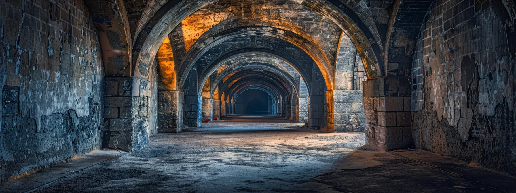 a dimly lit tunnel reveals intricate underground structures showcasing innovative engineering marvels.