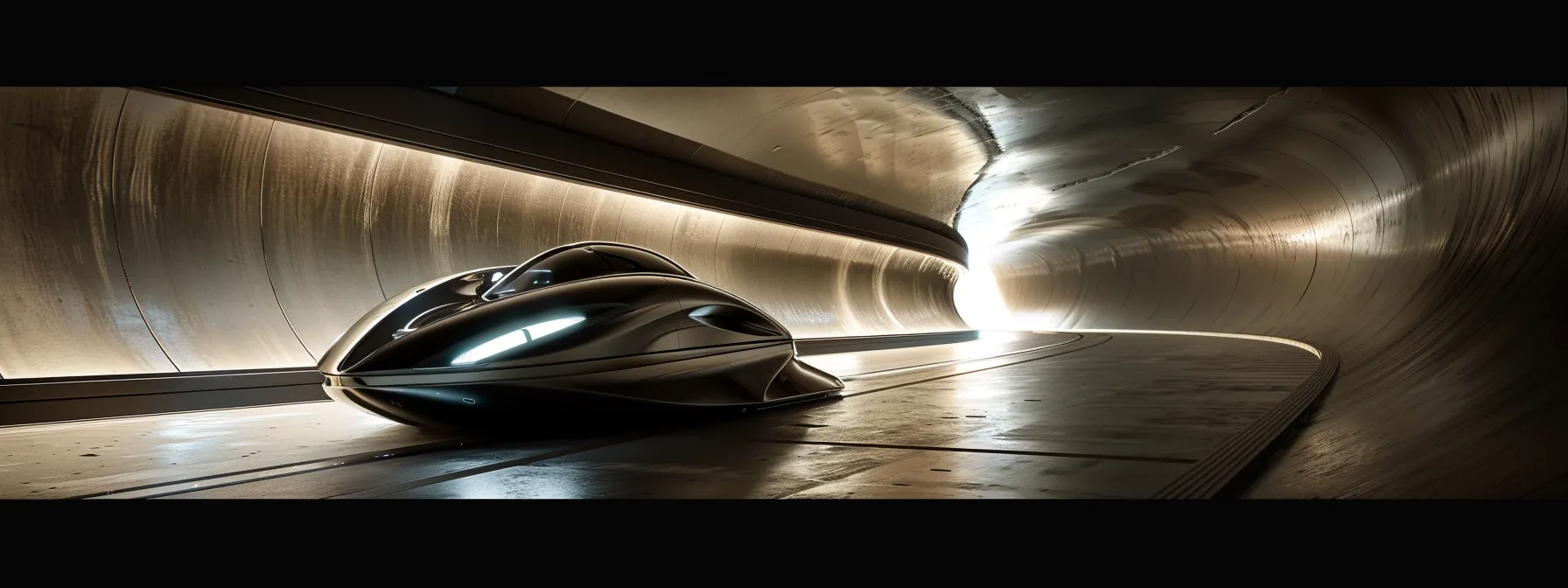 a sleek, futuristic hyperloop pod zooming through a sleek, futuristic tunnel, showcasing the cutting-edge technology revolutionizing high-speed travel.