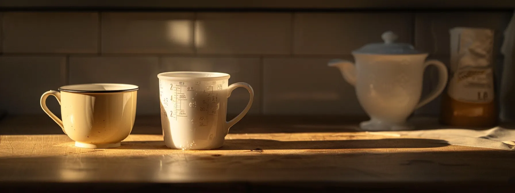 a measuring cup filled halfway with milk, next to a pint container, showcasing the conversion between cups and pints in cooking.