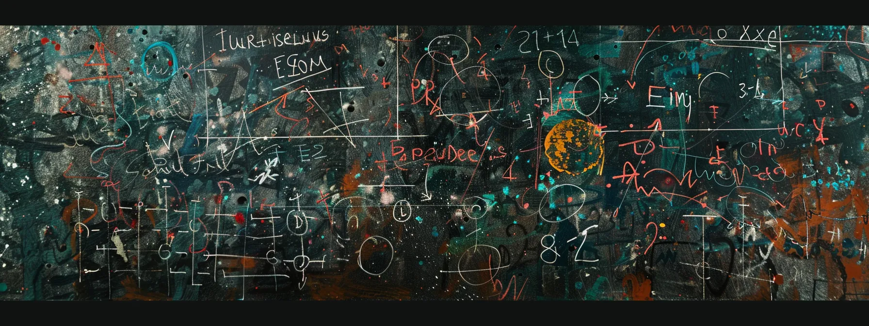 a chalkboard filled with complex mathematical equations, with a prominent σ symbol representing summation notation.