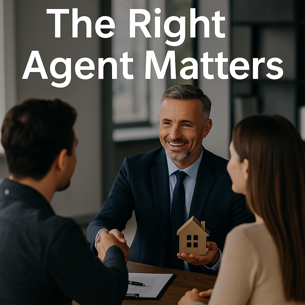 real estate agent at a table with clients.