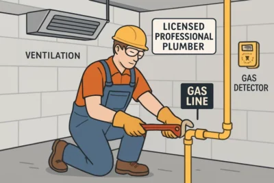 Safe gas line installation