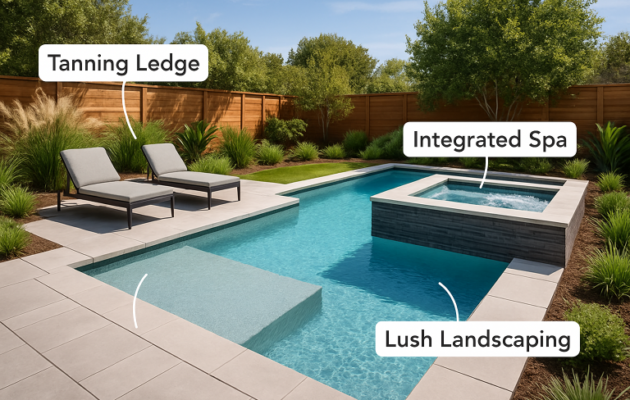 modern backyard pool design