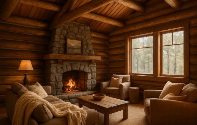 log home interior design