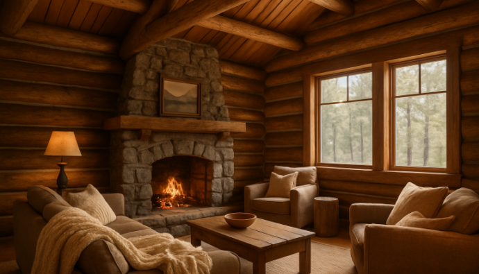log home interior design