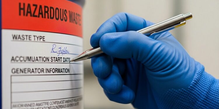 hazardous waste label