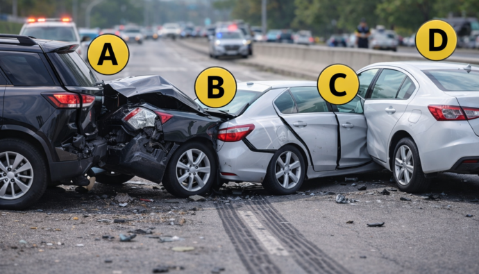 chain-reaction car accident