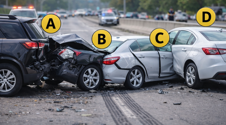 chain-reaction car accident