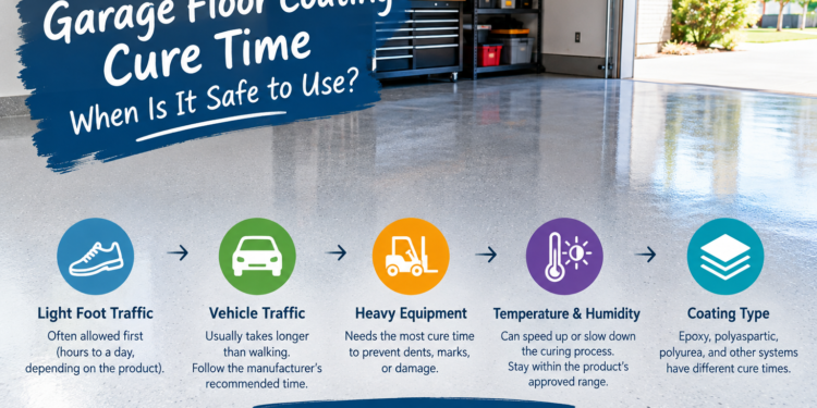 garage floor coating cure time