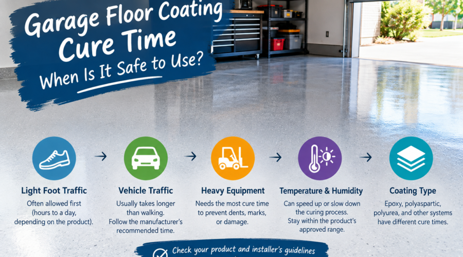 garage floor coating cure time